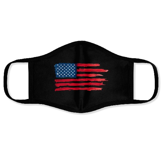 Stylized American Flag Illustration Face Masks