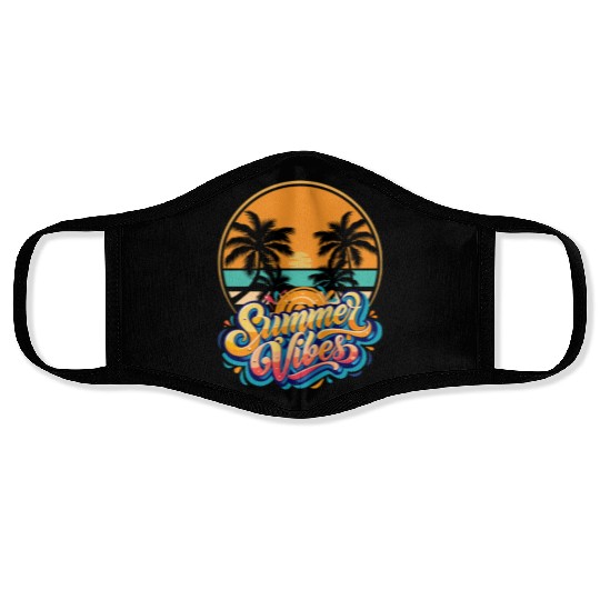 Tropical Sunset Summer Vibes Design Face Masks