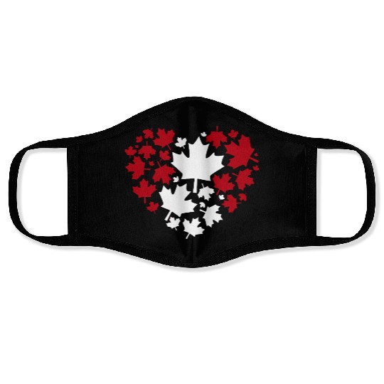Heart-Shaped Maple Leaf Pattern Face Masks