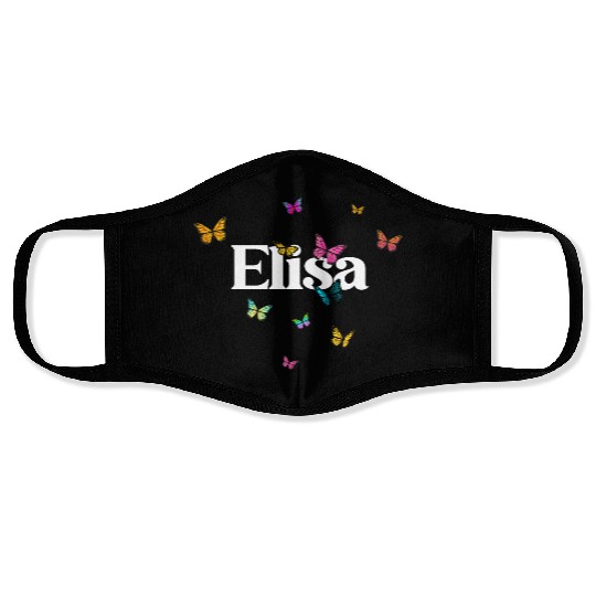 ELISA - beautiful girl name with cute butterflies Face Masks