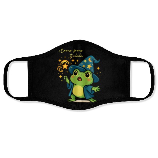 Magical Froggy Wizard Illustration Face Masks