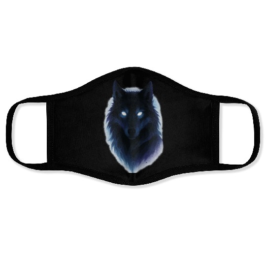 Enigmatic Howling Wolf Design Face Masks