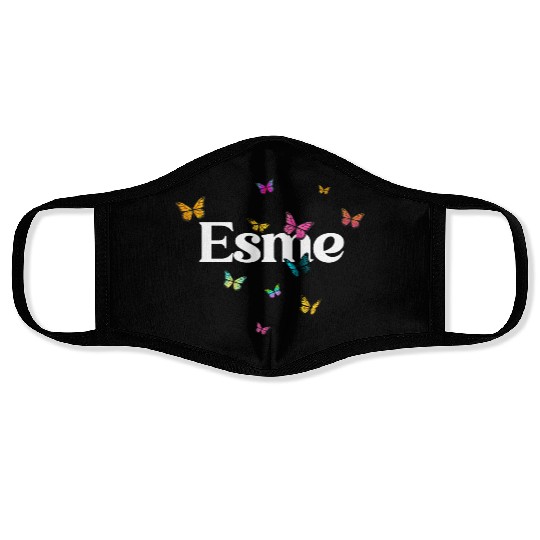 ESME - beautiful girl name with cute butterflies Face Masks