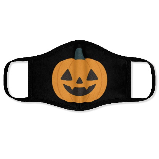 Festive Pumpkin Jack-o'-Lantern Design Face Masks
