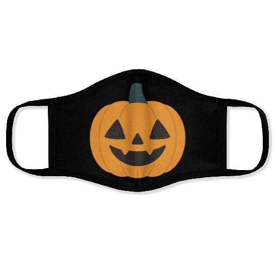 Festive Pumpkin Jack-o'-Lantern Design Face Masks