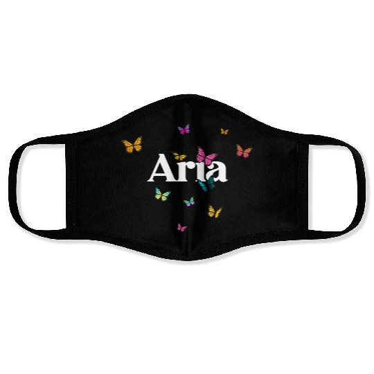ARIA - beautiful girl name with cute butterflies Face Masks