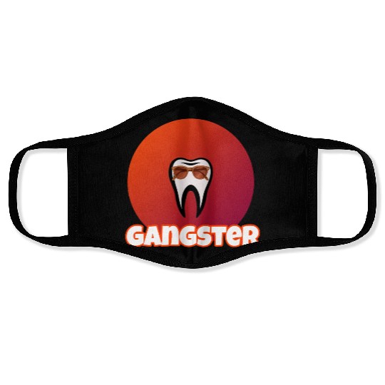 Cool Tooth with Sunglasses Gangster Design Face Masks