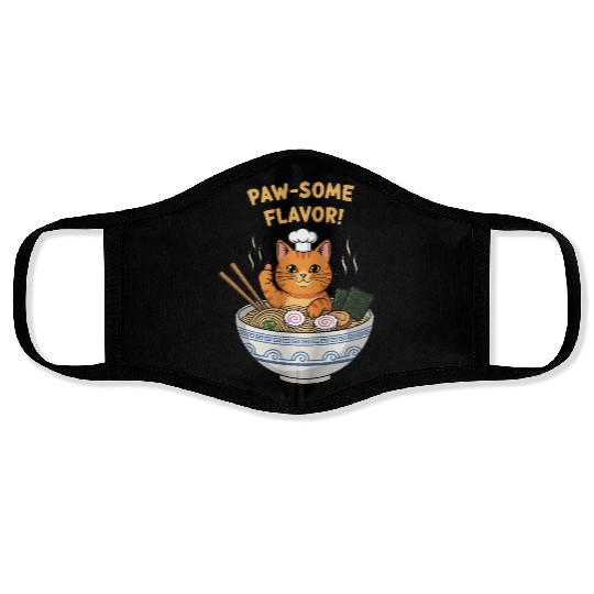 Paw-some Flavor Ramen Cat Face Masks