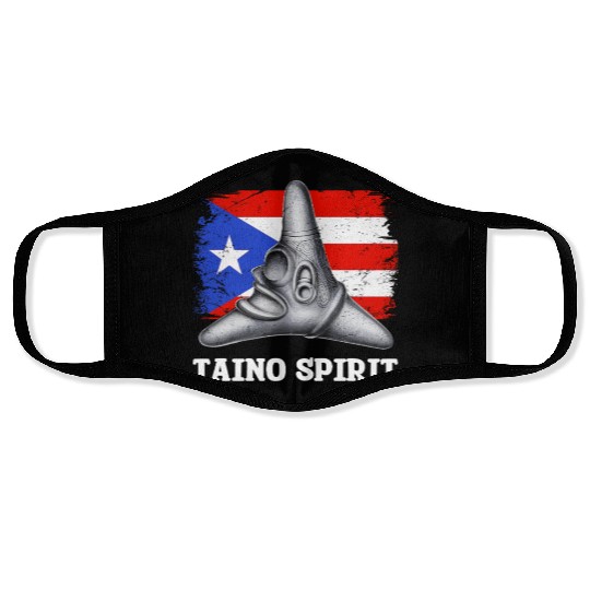 Puerto Rico Cemi Triangle Statue Flag Face Masks