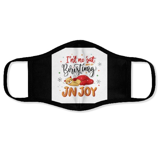 Festive Cat Joy Christmas Design Face Masks