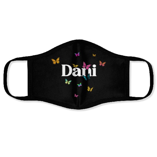 DANI - beautiful girl name with cute butterflies Face Masks