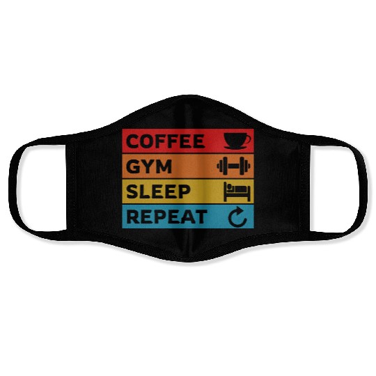 Routine Hustle Inspirational Design Face Masks