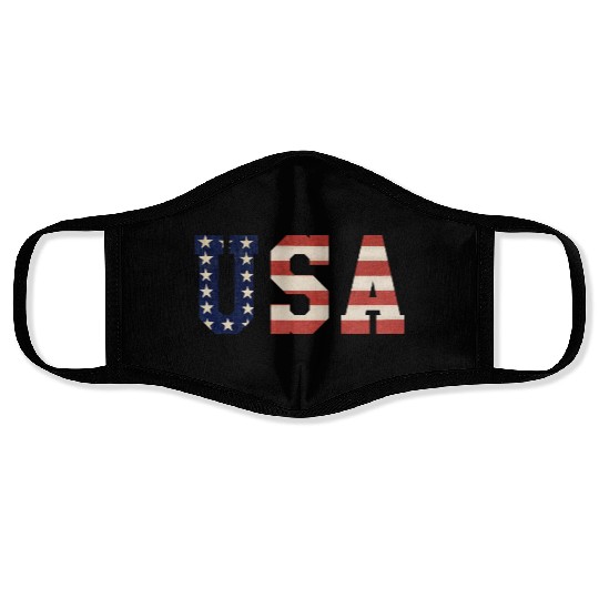 USA Patriotic design with the colors of the flag Face Masks