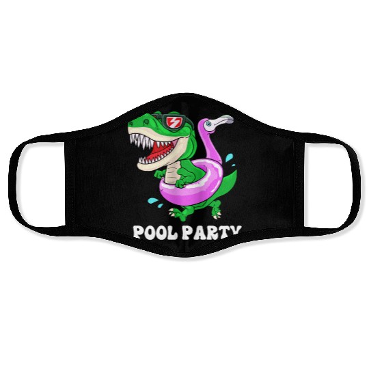 Pool Party Squad Dinosaur Swimming Face Masks