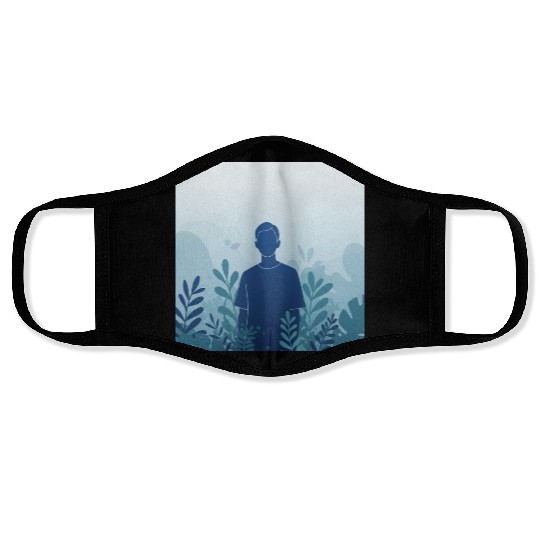 Serene Forest Silhouette Face Masks