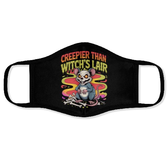 Creepy Mouse with Wicked Eyes Design Face Masks