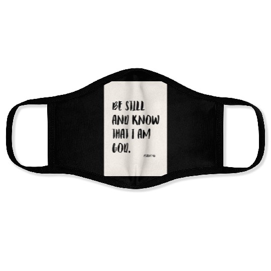 Psalm 46 Minimalist Christian poster Face Masks