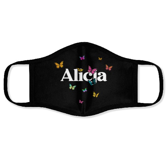 ALICJA - beautiful girl name with cute butterflies Face Masks