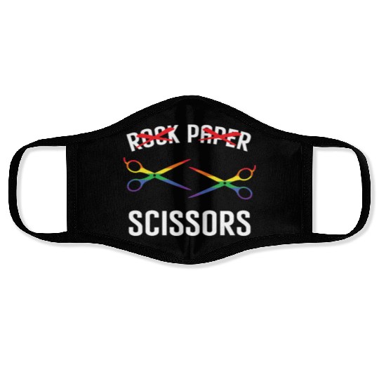 Funny Rock Paper Scissors LGBTQ Pride Face Masks