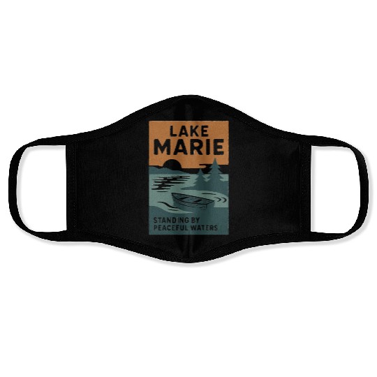 Lake Marie: Standing By Peaceful Waters Face Masks