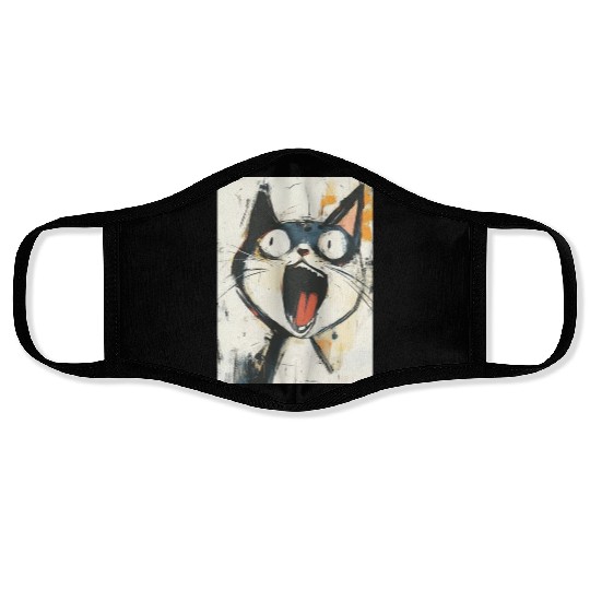Funny Screaming Cat – Meme Expression Face Masks