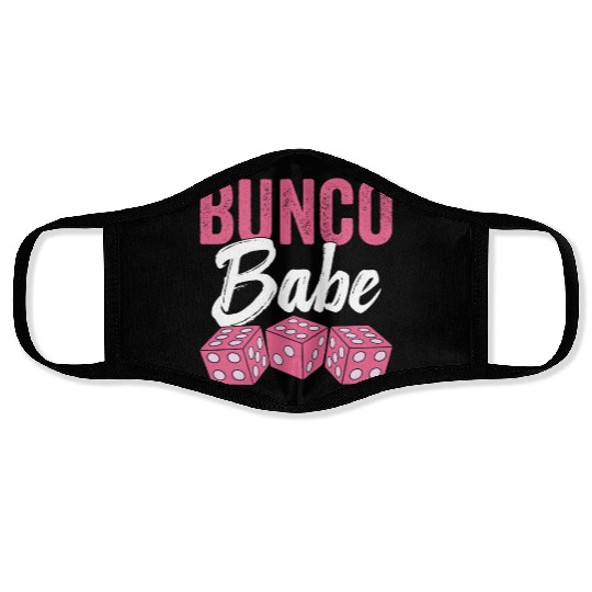 Fun Bunco Present Game Night Bunco Babe Face Masks