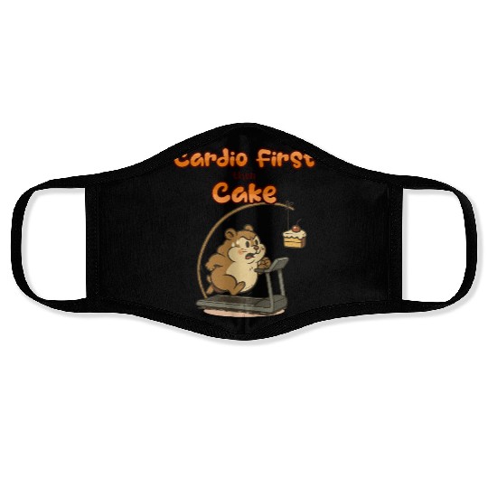 Chubby Hamster Running Face Masks