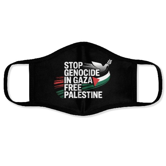 Free Palestine Now – End Genocide in Gaza Face Masks