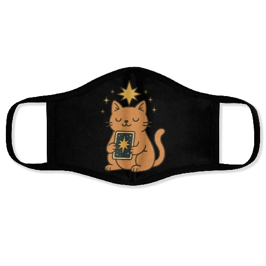 Celestial Cat Tarot Design Face Masks