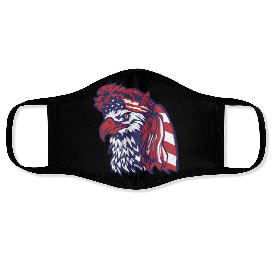 Patriotic Eagle with American Flag Accents Face Masks