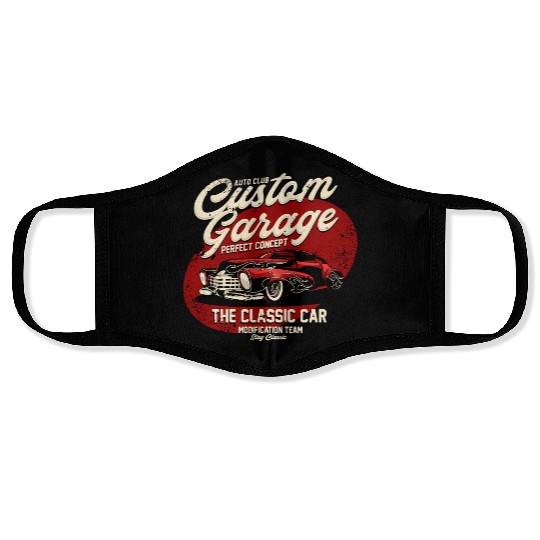 Vintage Classic Car Garage Face Masks