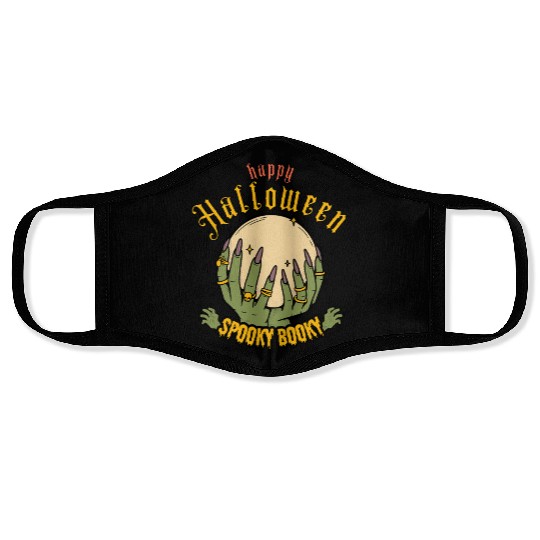 Halloween Moon Hand Illustration Face Masks