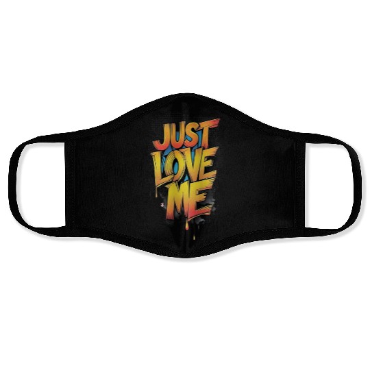 Vibrant Graffiti Love Message Face Masks