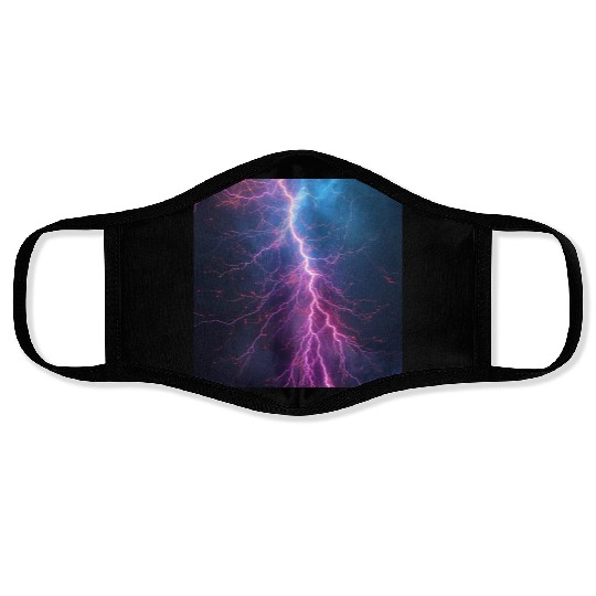 Electric Lightning Storm Face Masks