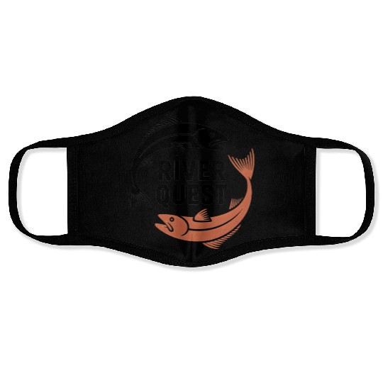 River Quest Fish Illustration Face Masks