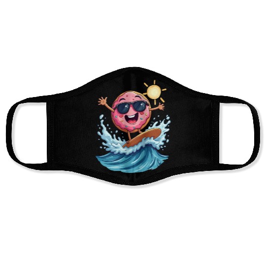 Donut Surfing Face Masks Cute Cartoon Sweet Dessert