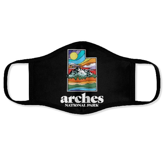 Arches National Park Utah Vintage Nature Outdoor Face Masks