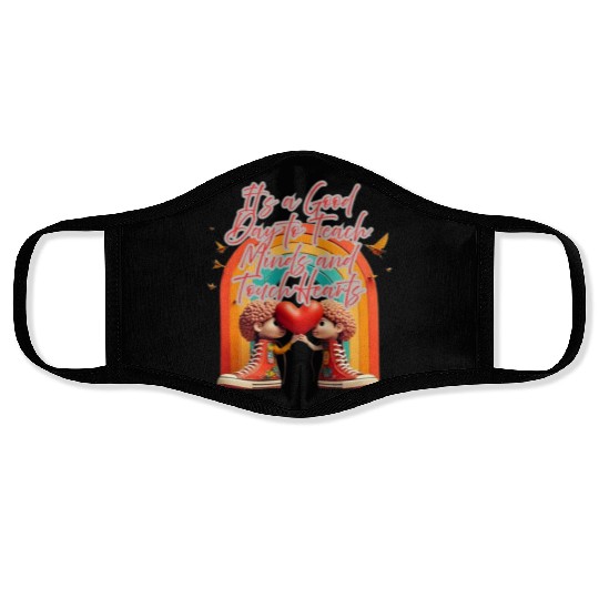 Inspirational Back-to-School Quote Design Face Masks