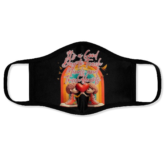 Inspirational Back-to-School Quote Design Face Masks