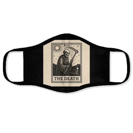Dark Tarot The Death Illustration Face Masks