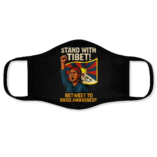STAND WITH TIBET! Face Masks