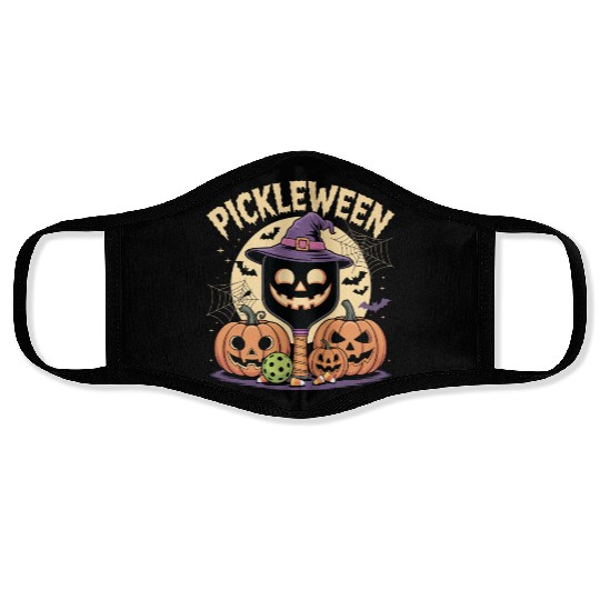 Pickleween Pickleball Player Spooky Halloween Face Masks