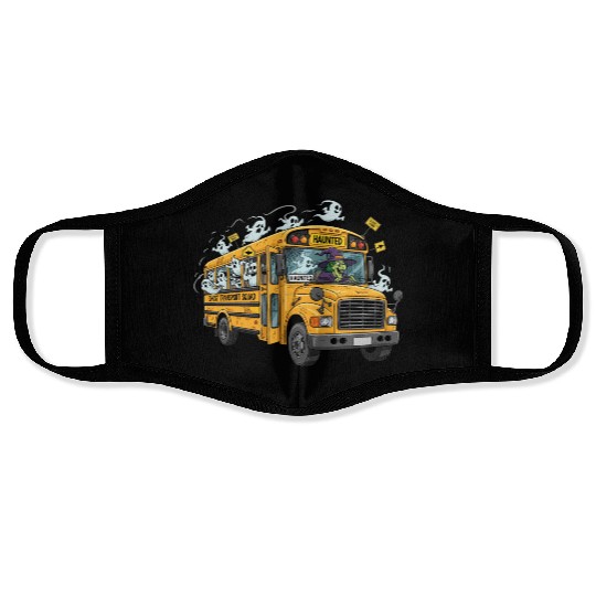 Haunted Ghost Transport School Bus Face Masks