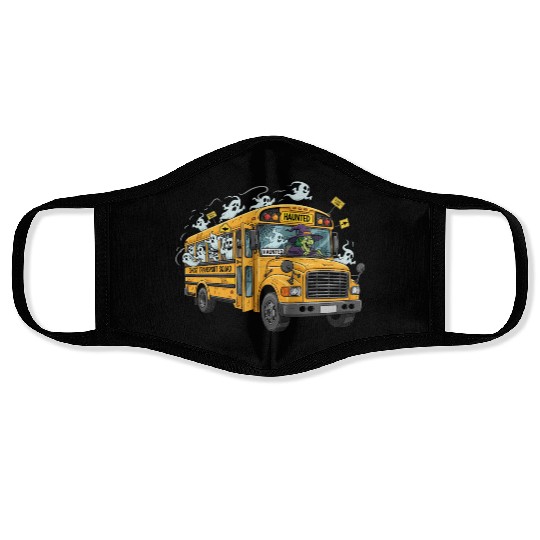 Haunted Ghost Transport School Bus Face Masks