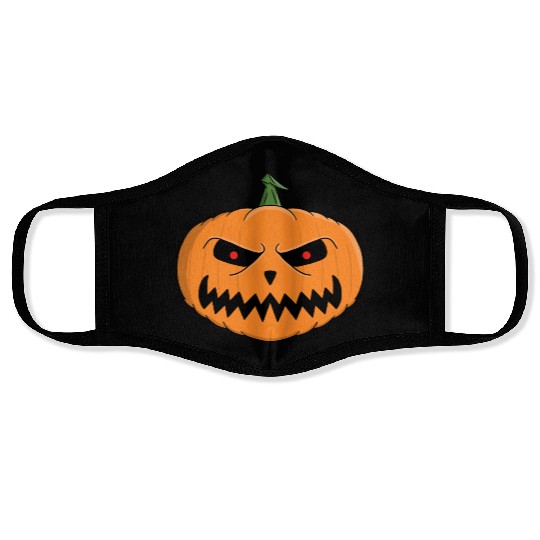 Menacing Jack-O'-Lantern Halloween Design Face Masks