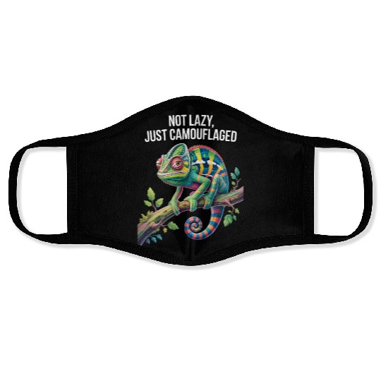 Camouflaged Chameleon Pride Face Masks