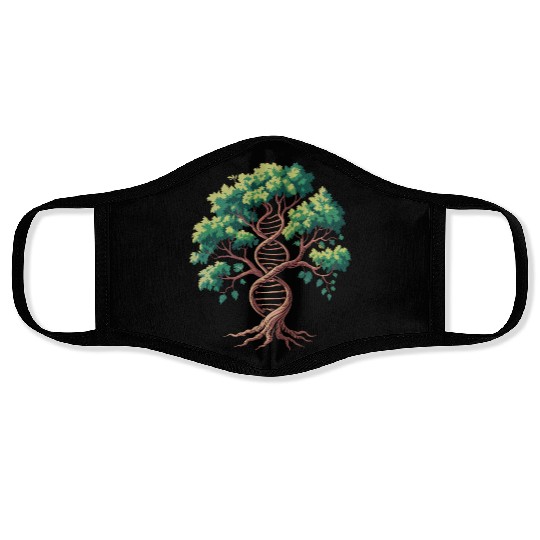 Tree of Life with DNA Spiral Face Masks