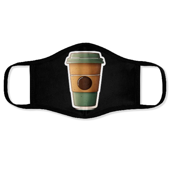 Coffee Cup with Eco-Friendly Green Lid Face Masks