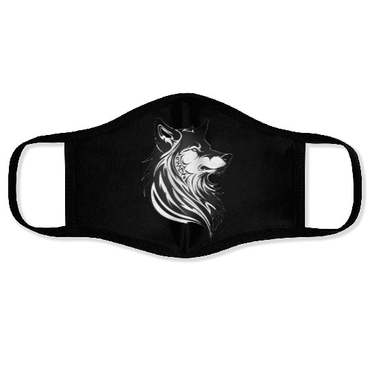 My Pack Is Imaginary - Lone Wolf Face Masks