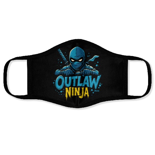 Outlaw Ninja Cartoon Design Face Masks